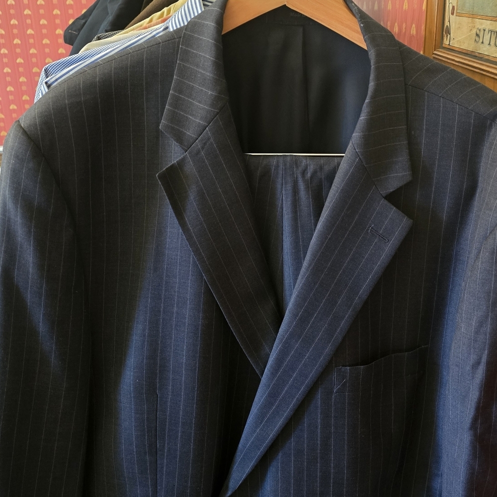 Ralph Lauren Charcoal Pinstripe Men's Wool Suit